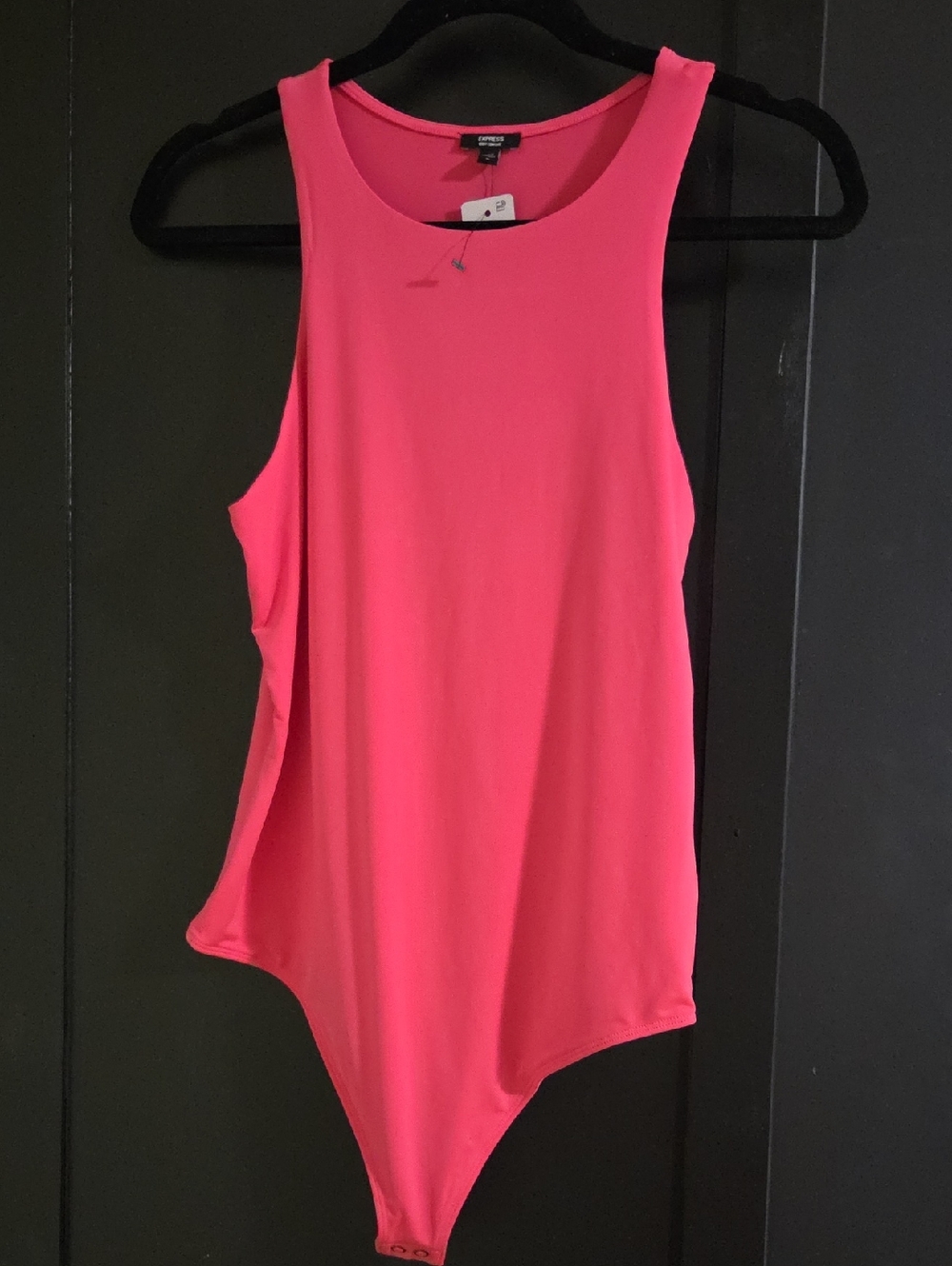 Express Hot Pink High Neck Bodysuit